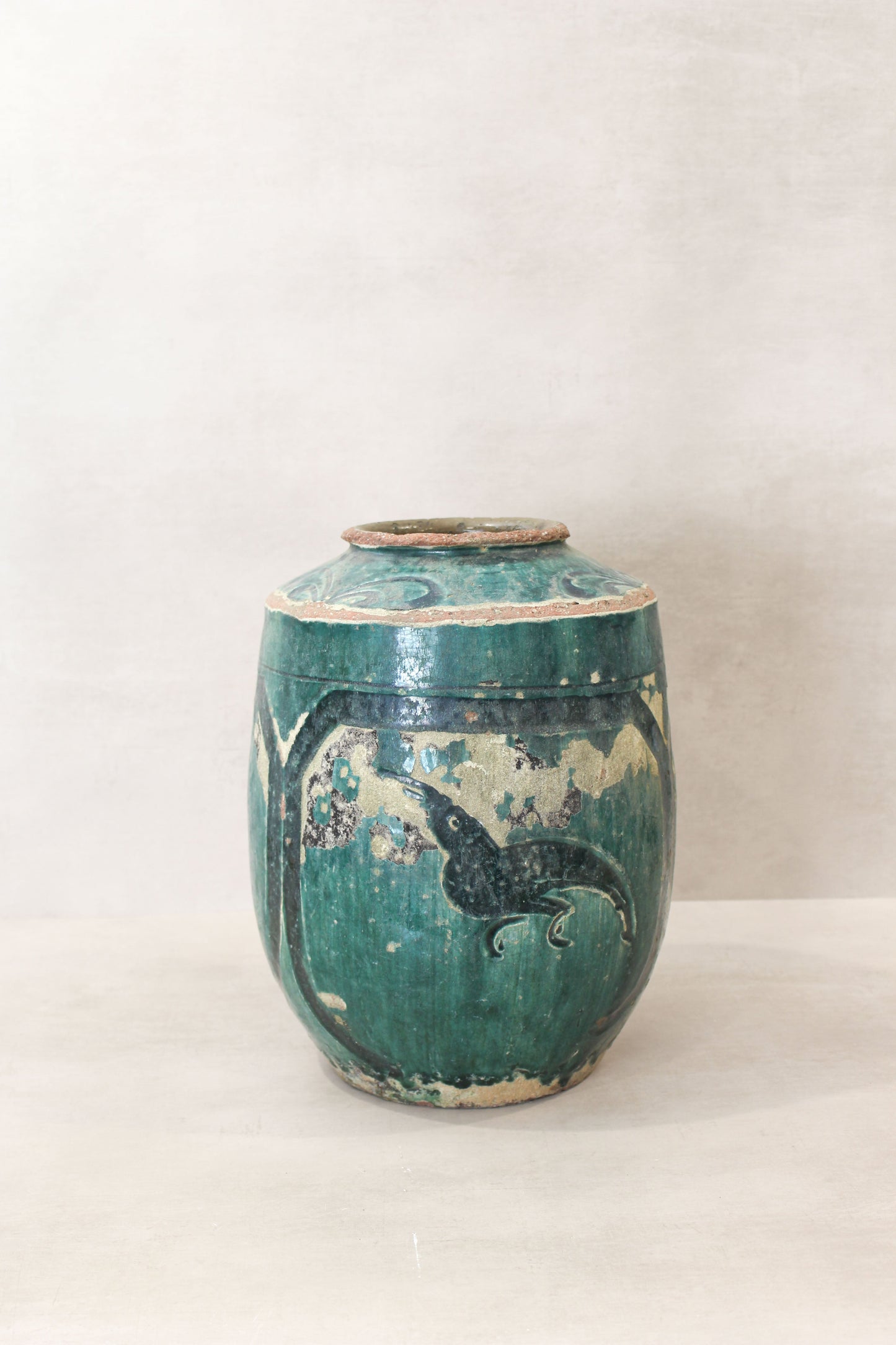 Vintage Emerald Green Pot Large - No 1