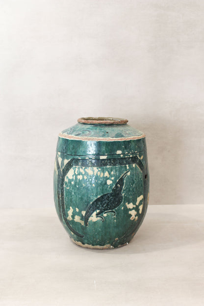 Vintage Emerald Green Pot Large - No 1