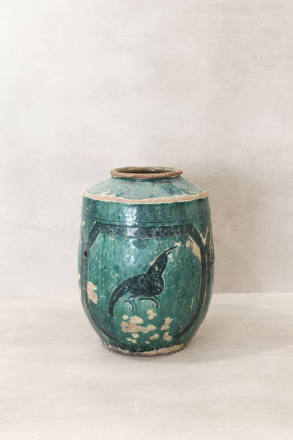 Vintage Emerald Green Pot Large - No 1