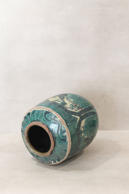 Vintage Emerald Green Pot Large - No 1