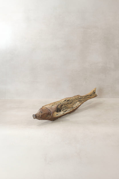 Driftwood Hand Carved Fish - (15.1)