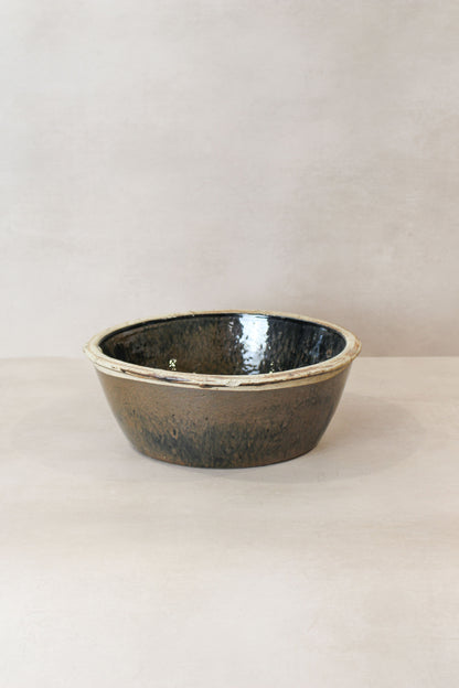 Wabi Sabi Antique Dark Glazed Terracotta Bowl Small- LBB 02