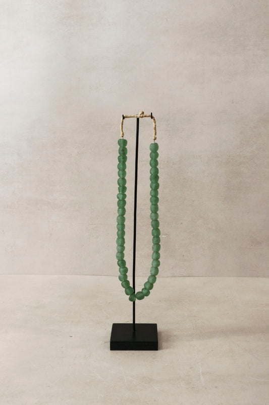 Ghana Glass Beads Necklace, Green - 83.2