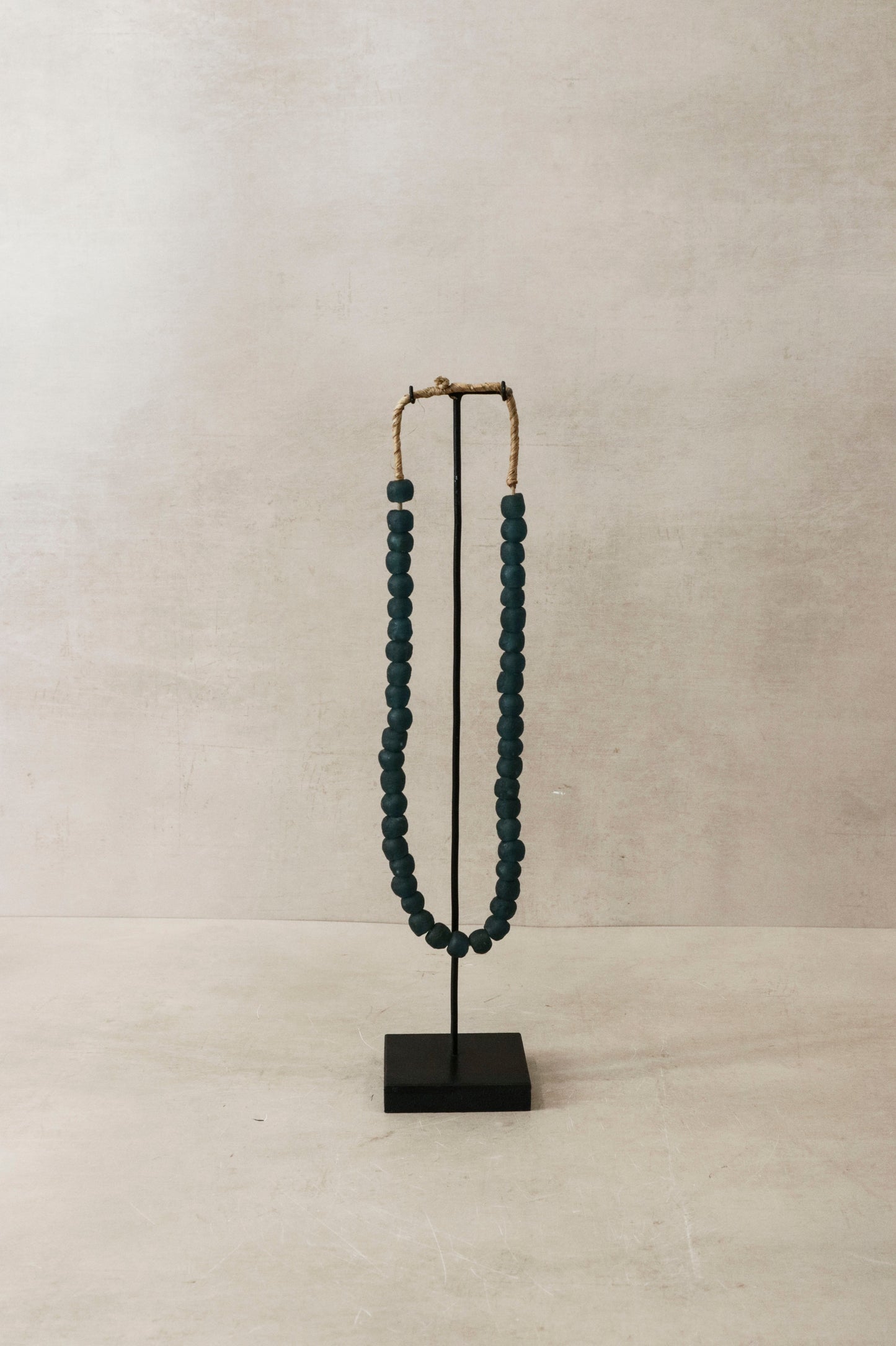 Ghana Glass Beads Necklace, Turquoise - 83.3