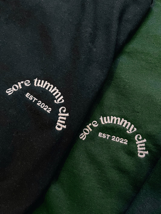 Sore Tummy Club embroidered crewneck sweatshirt