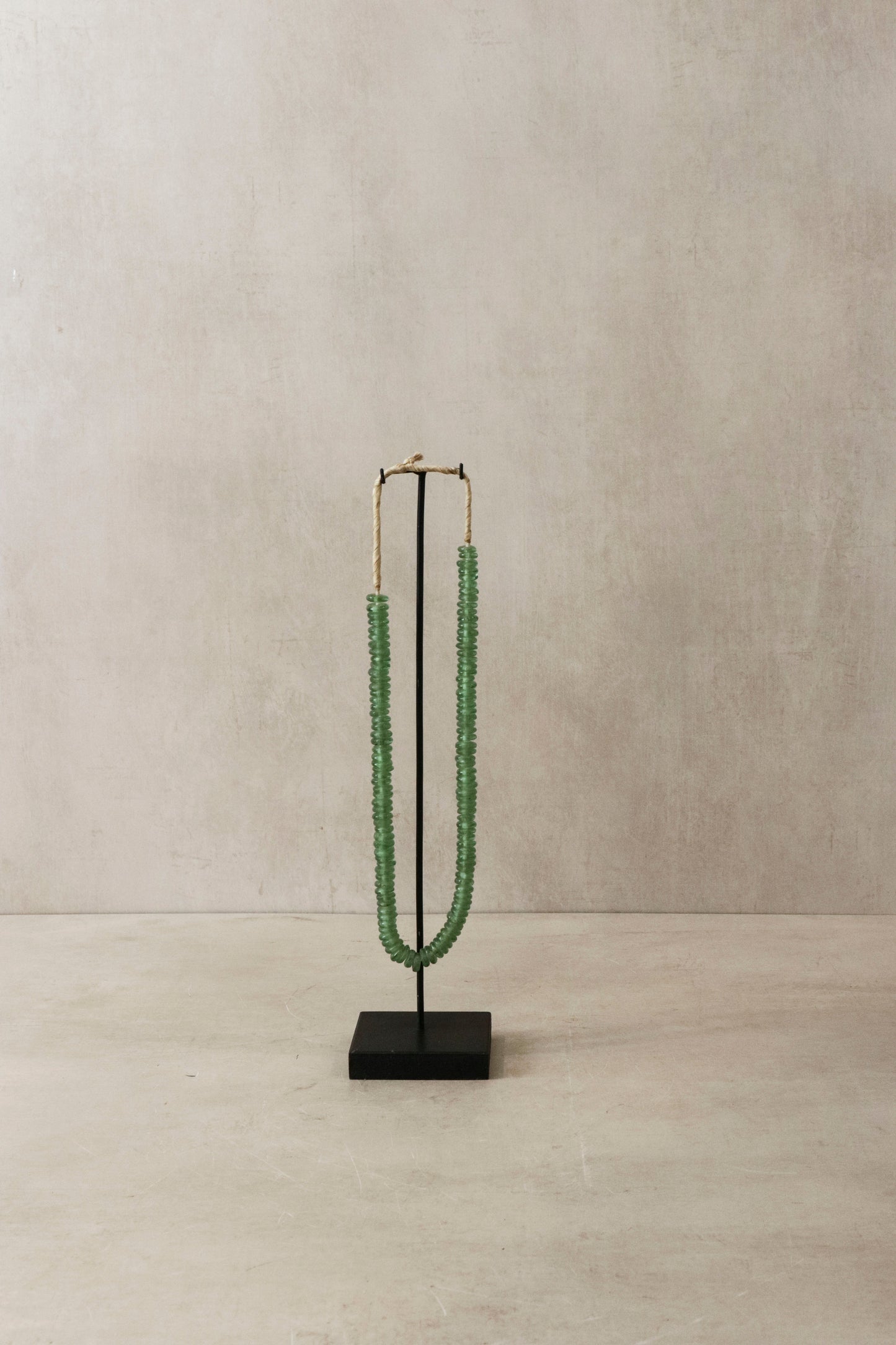 Ghana Glass Beads Necklace, Light green - 84.2