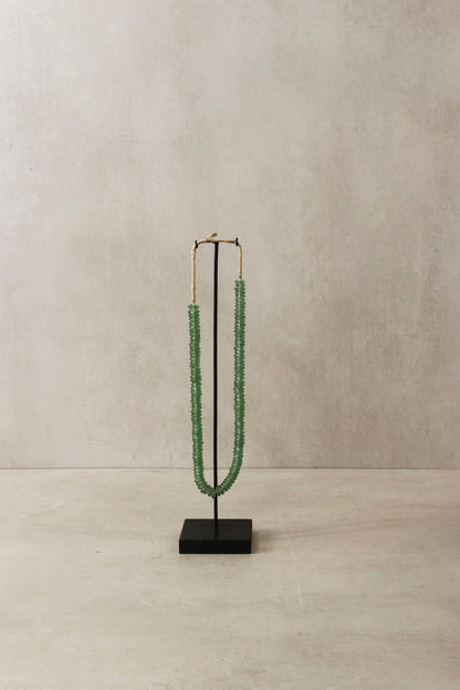 Ghana Glass Beads Necklace, Light green - 84.2