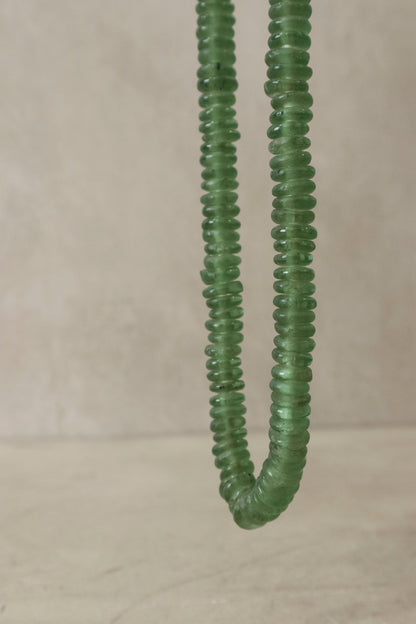 Ghana Glass Beads Necklace, Light green - 84.2
