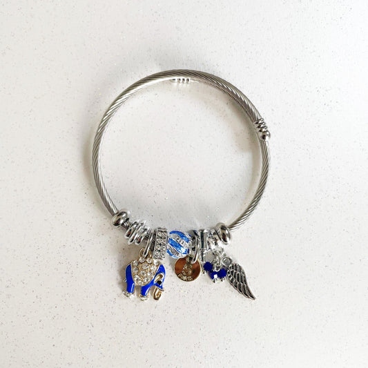 Nixi Silver  Elephant Charm Bracelet