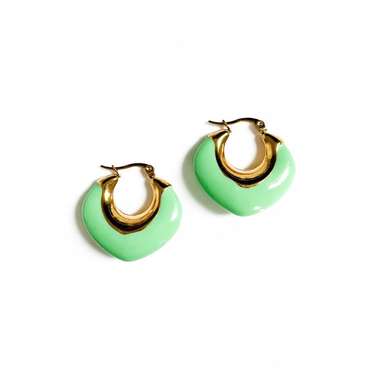 Lola Luxe 18k Mint Enamel Hoops