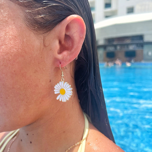 Daisy Enamel Charm Earrings