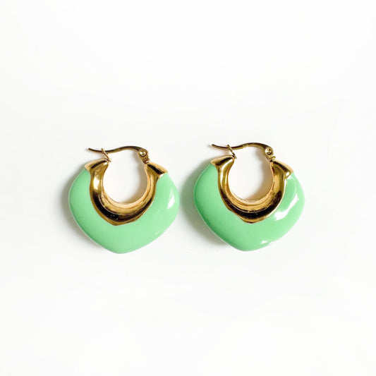 Lola Luxe 18k Mint Enamel Hoops