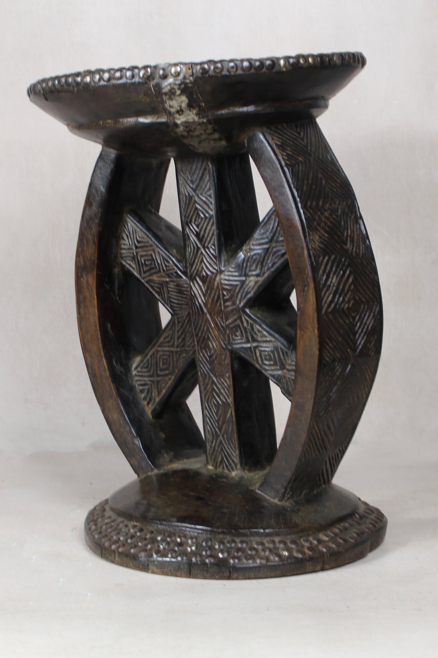 Vintage Rwanda Wood Side Table 2.2