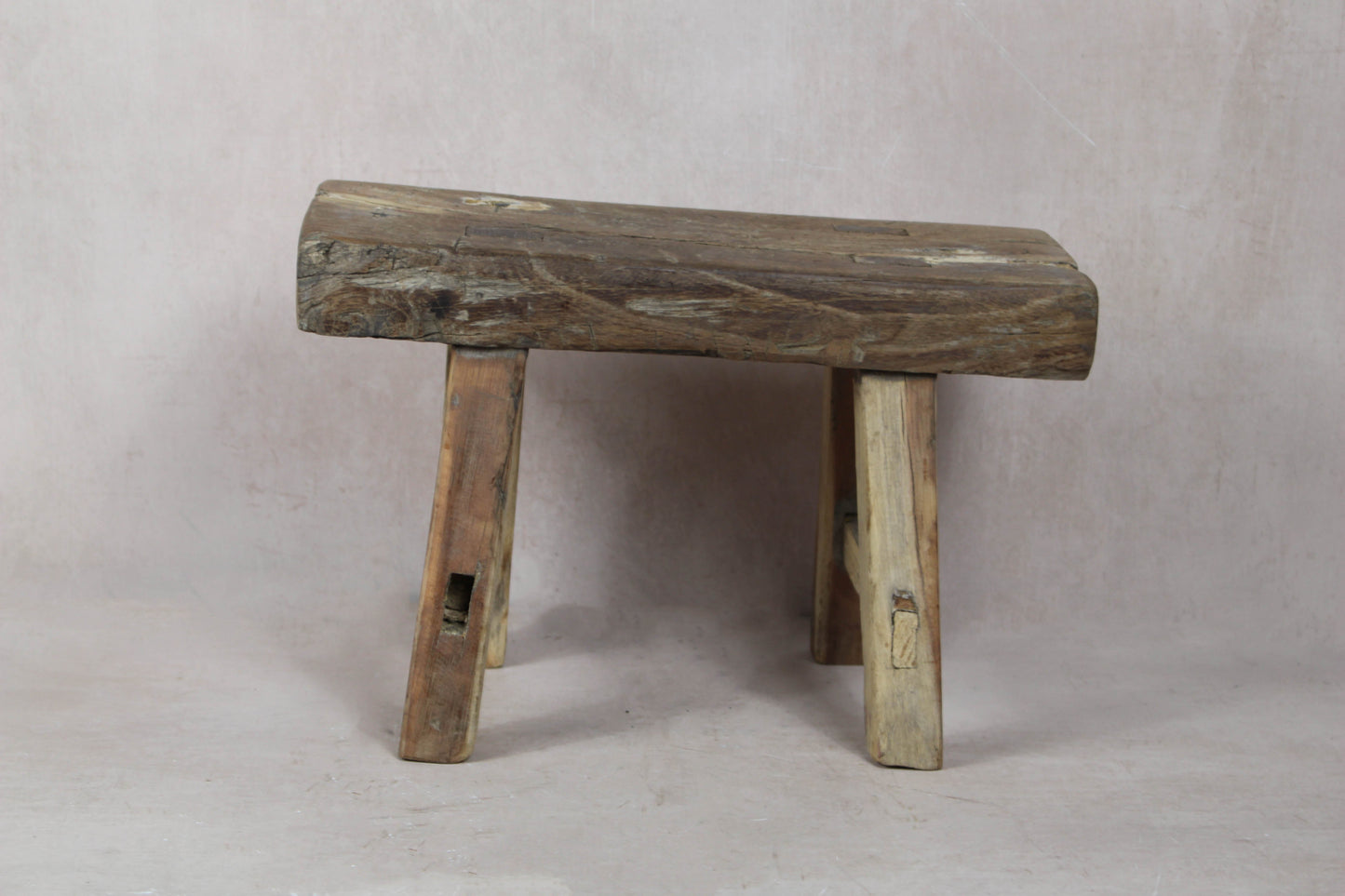 Vintage Rustic Stool Small - Elm wood - 33