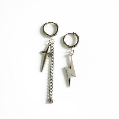 Atlas Lightning Bolt Mismatch Dangle Earrings
