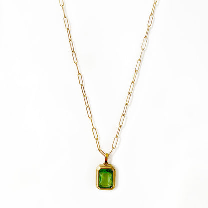 Elena Luxe Green Jewel Pendant Necklace