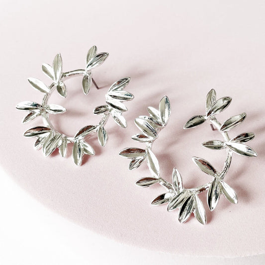 Tia Silver Wreath Earrings