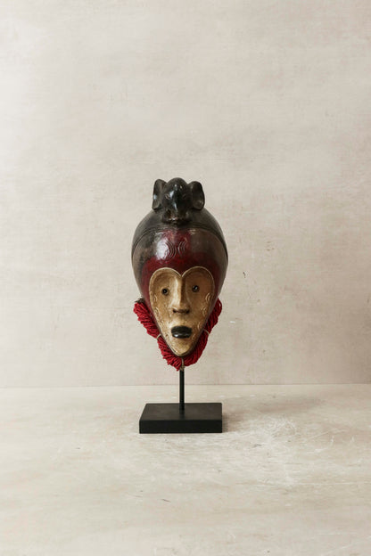 African Raffia Terracotta Mask - Cwt3