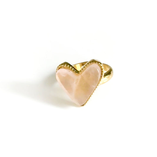 Hellie Luxe 18k Gold Plated Pink Heart Ring