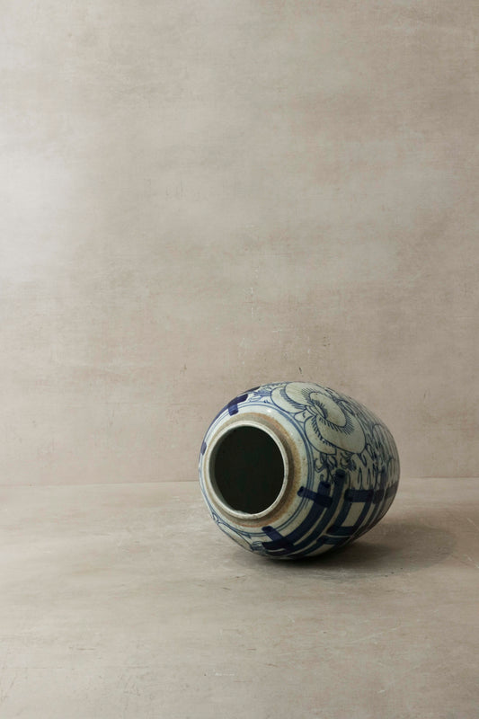 Old Blue & White Porcelain Jar n° 1