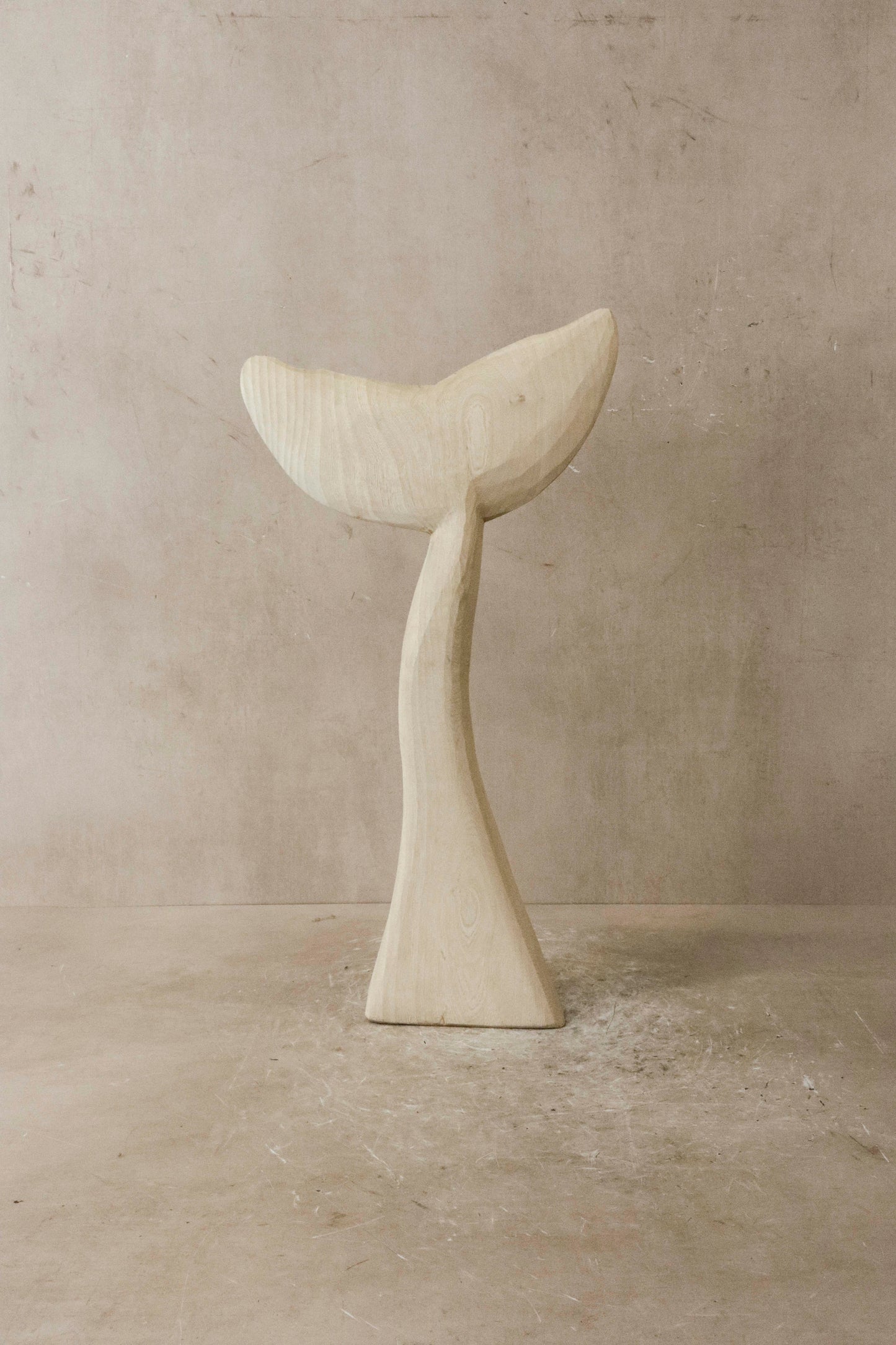 Wooden Hand carved Whale Fin - 39.1
