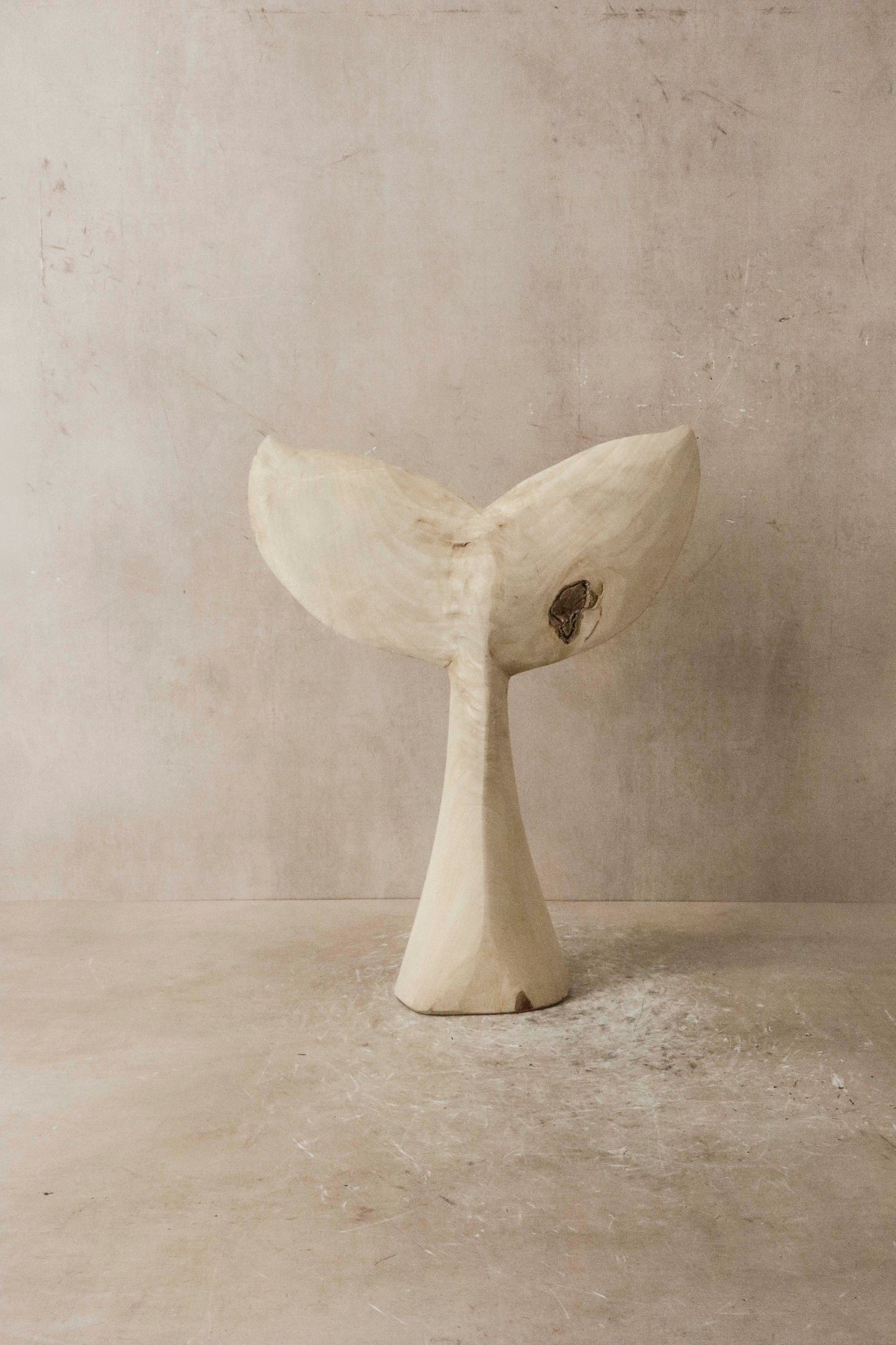 Wooden Hand carved Whale Fin - 38.1