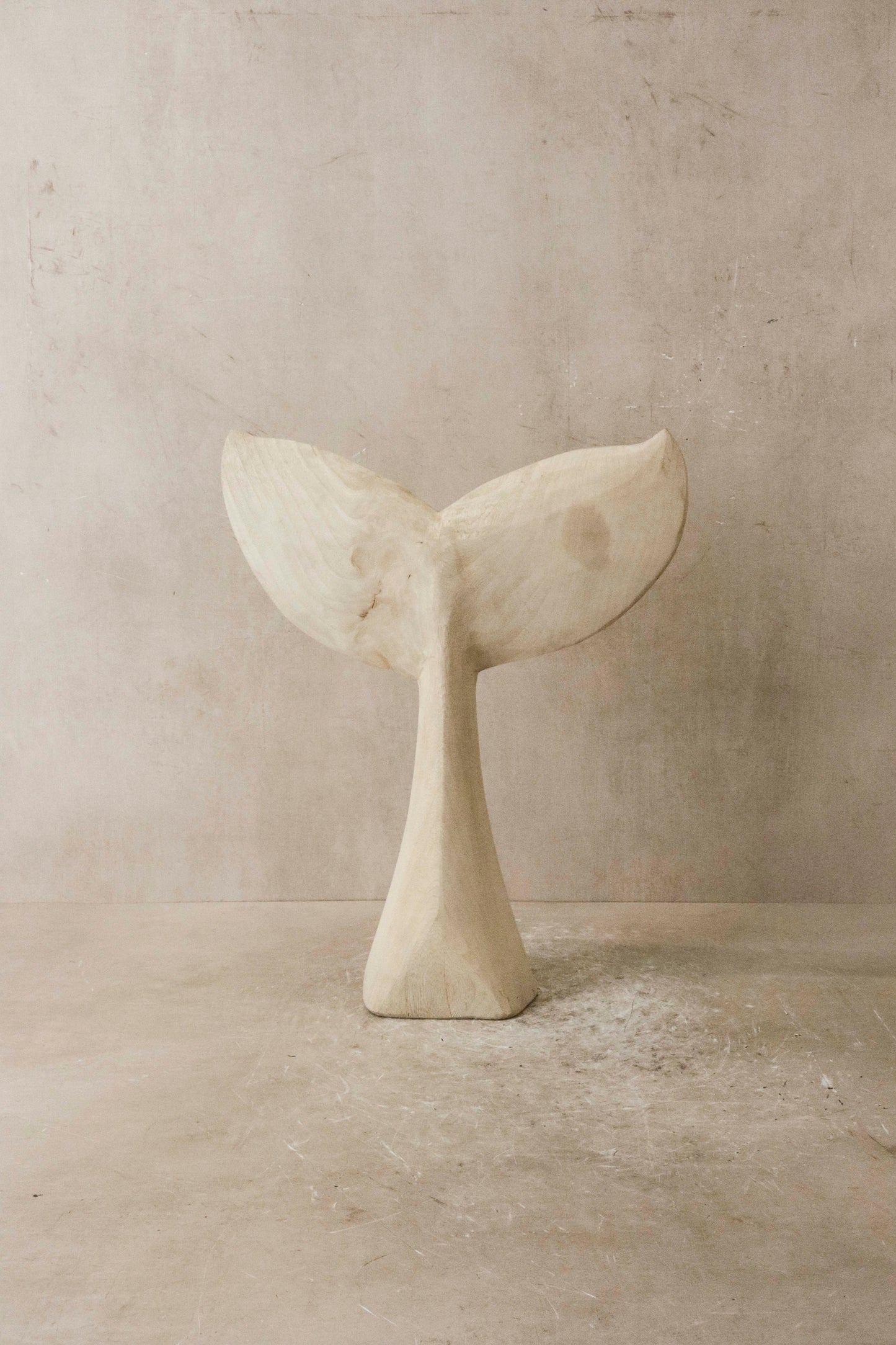 Wooden Hand carved Whale Fin - 38.1