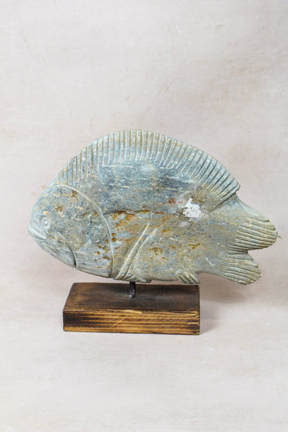 Stone Fish Sculpture - Zimbabwe - 159.10