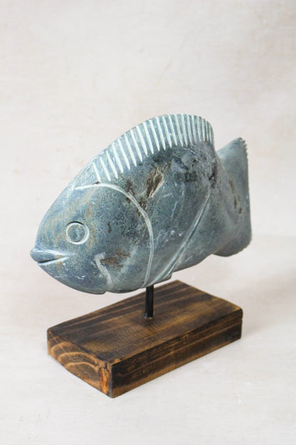 Stone Fish Sculpture - Zimbabwe - 159.11
