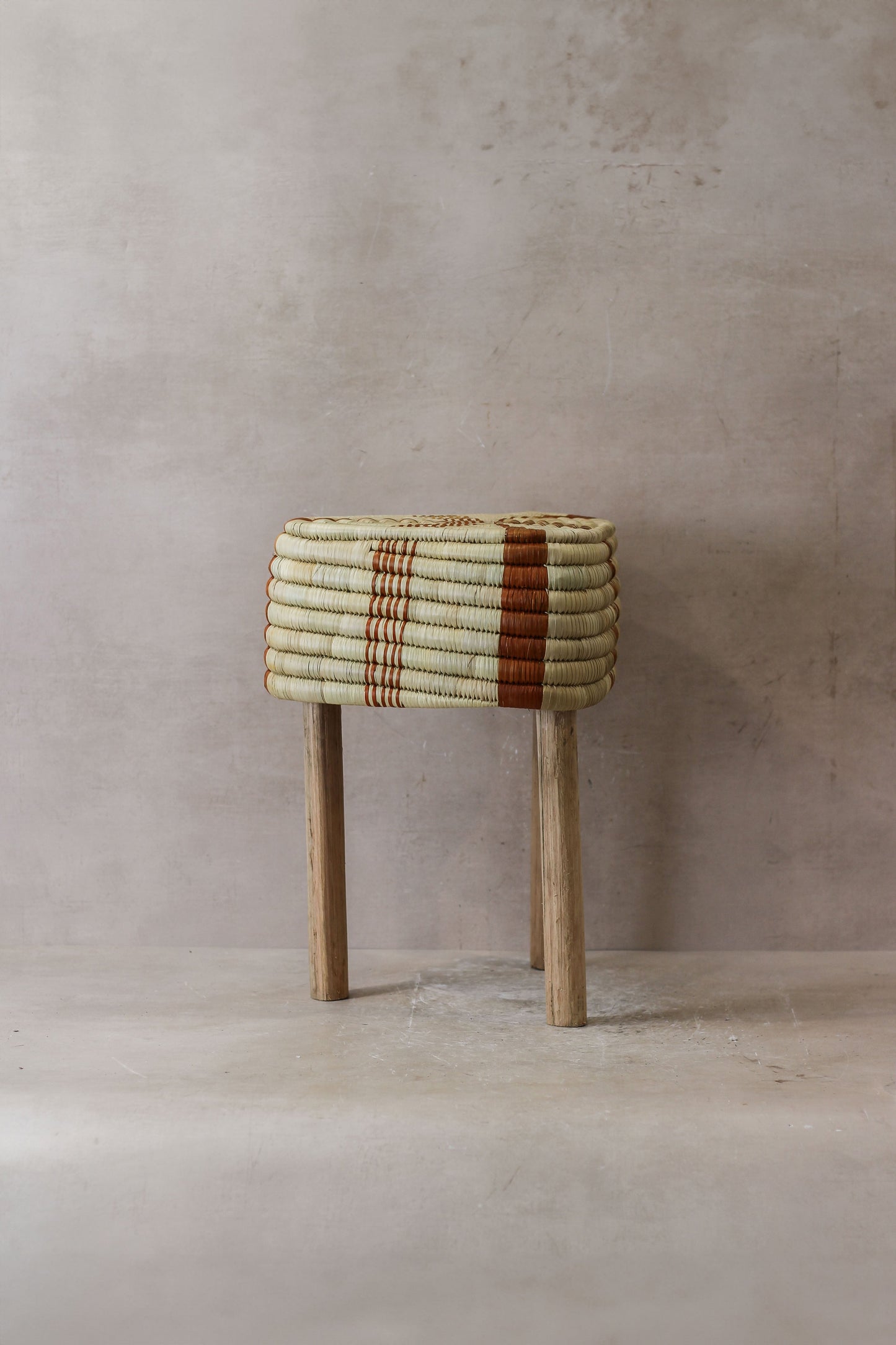 Woven Stool Orange (73A)
