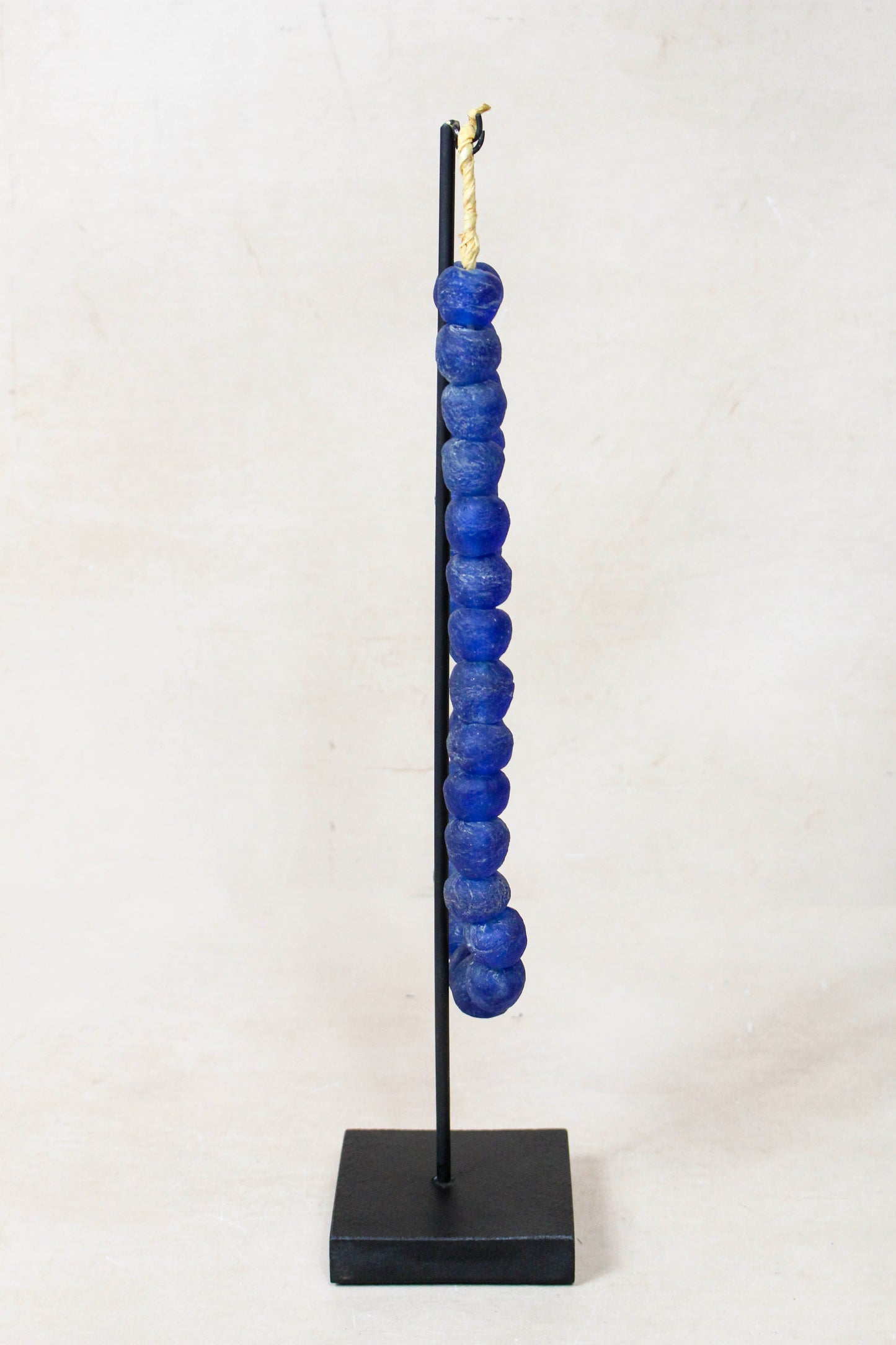 Ghana Glass Beads Necklace, Dark blue - 85.7