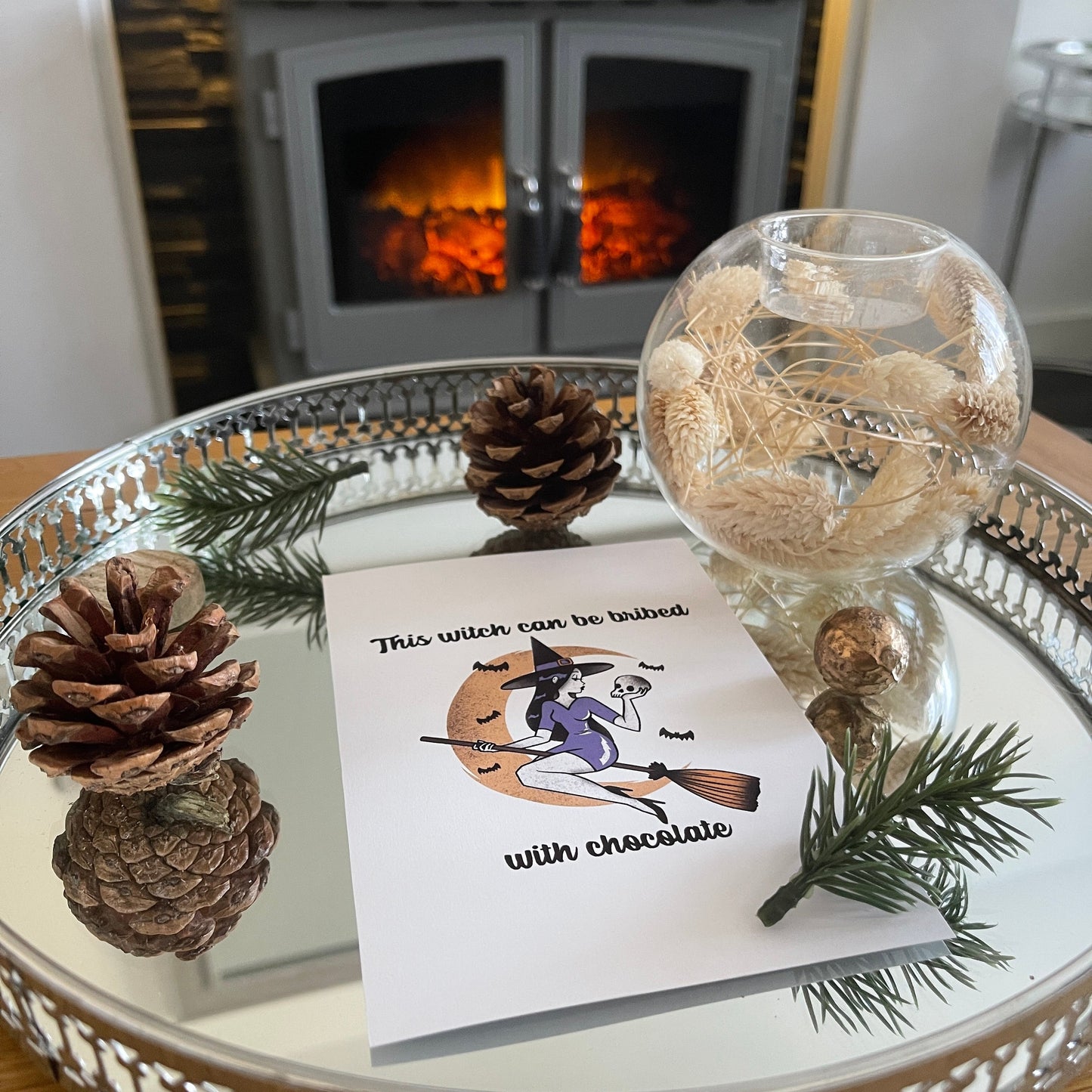 This Witch Can Be Bribed Autumn Halloween Seasonal Wall Home Decor Print