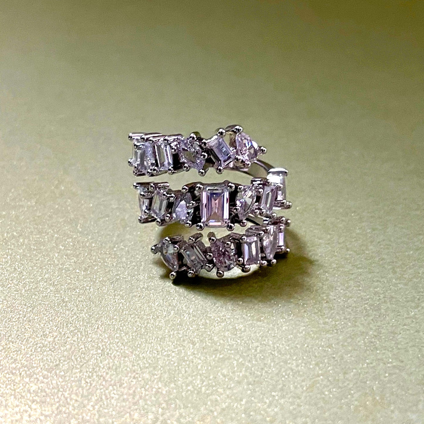 Mali Statement Wraparound Irregular White Jewel Ring