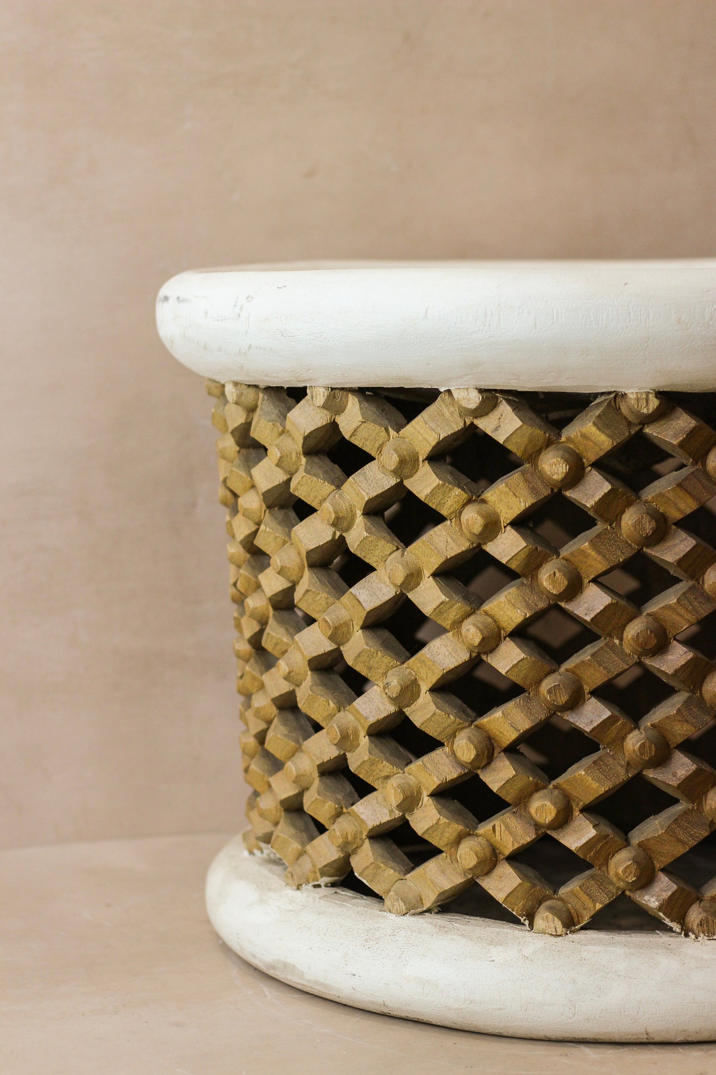 Bamileke Table - White/Natural