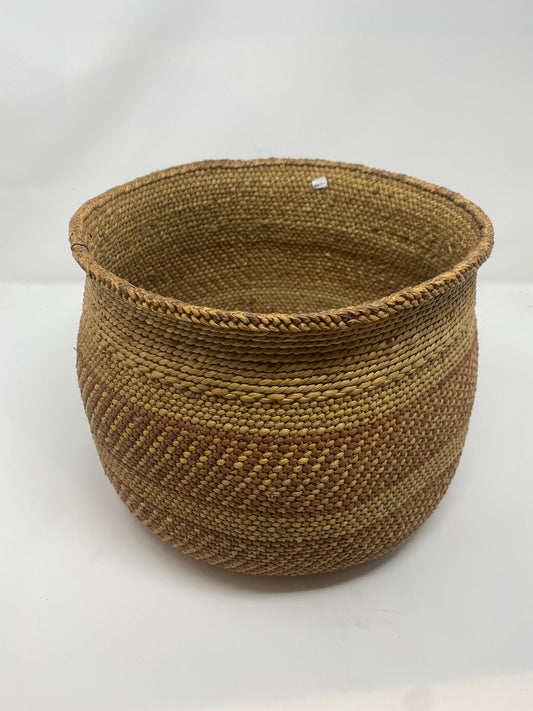 Iringa Basket - Brown Striped Pattern - M