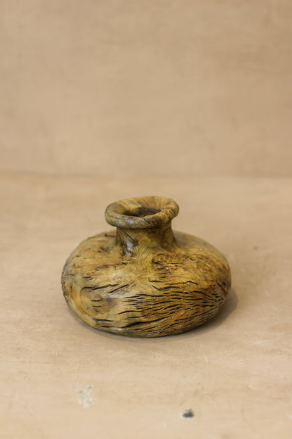 Vintage Small Wood Vase - No 1