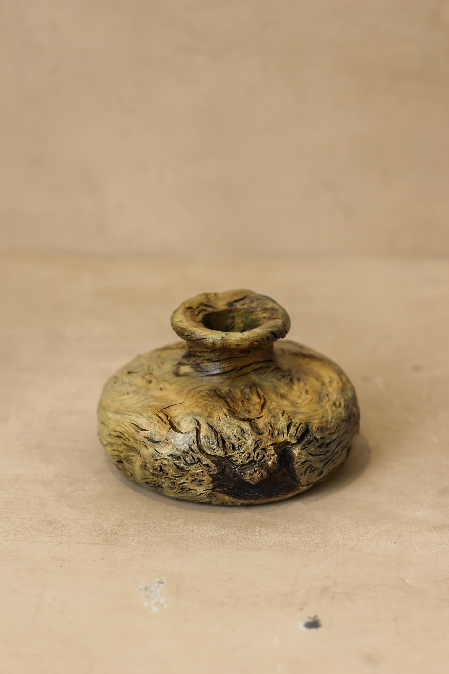 Vintage Small Wood Vase - No 1