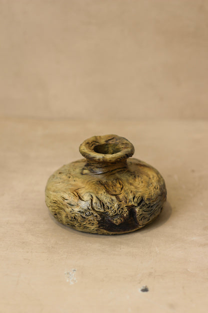 Vintage Small Wood Vase - No 1