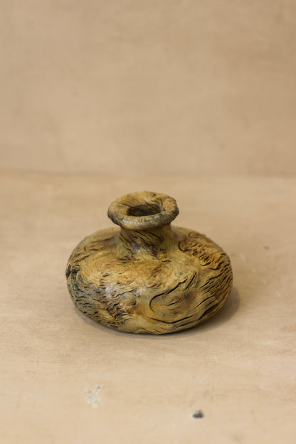 Vintage Small Wood Vase - No 1
