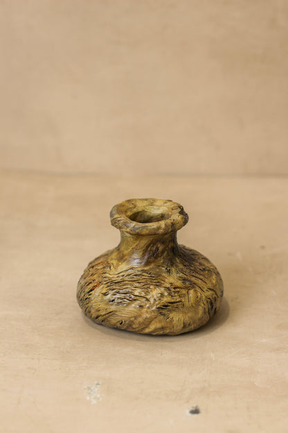 Vintage Small Wood Vase - No 4