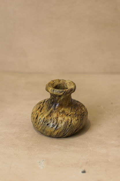 Vintage Small Wood Vase - No 4