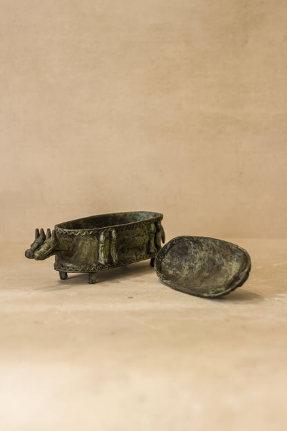 Benin Bronze Oba Box - 60.1