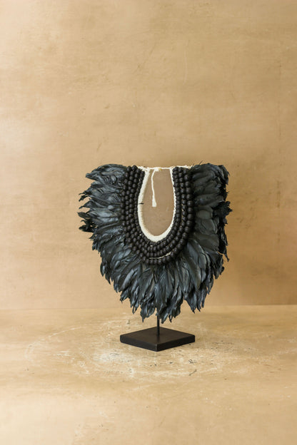 Handmade Feathers and Beads Necklace - 22.5