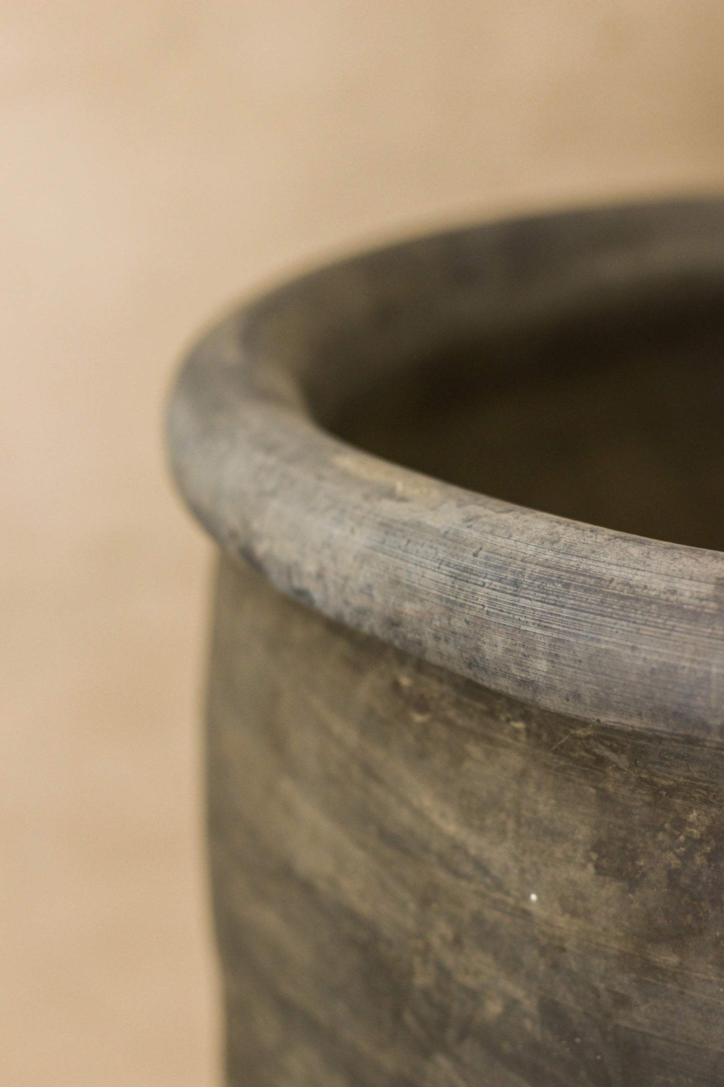 Big Old Grey Asian Pots - L009