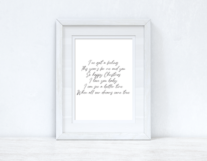 I've Got A Feeling Christmas Seasonal Wall Home Decor Print