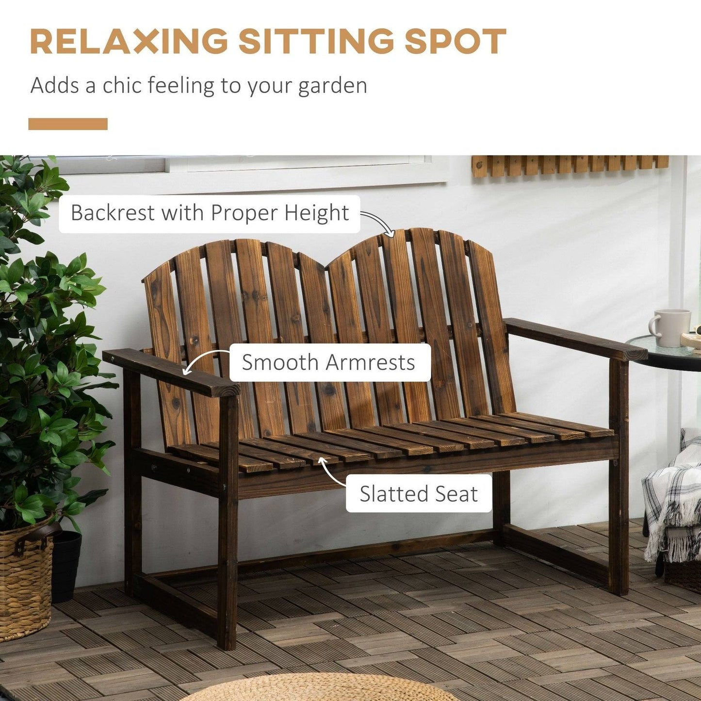 Outdoor Wooden Garden Bench