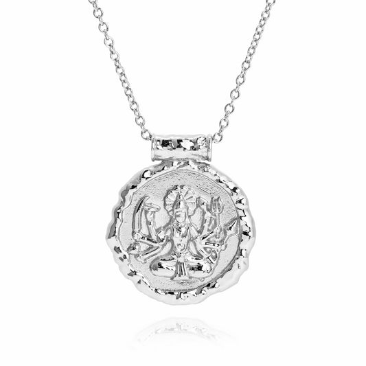 Goddess Durga Necklace (Silver)
