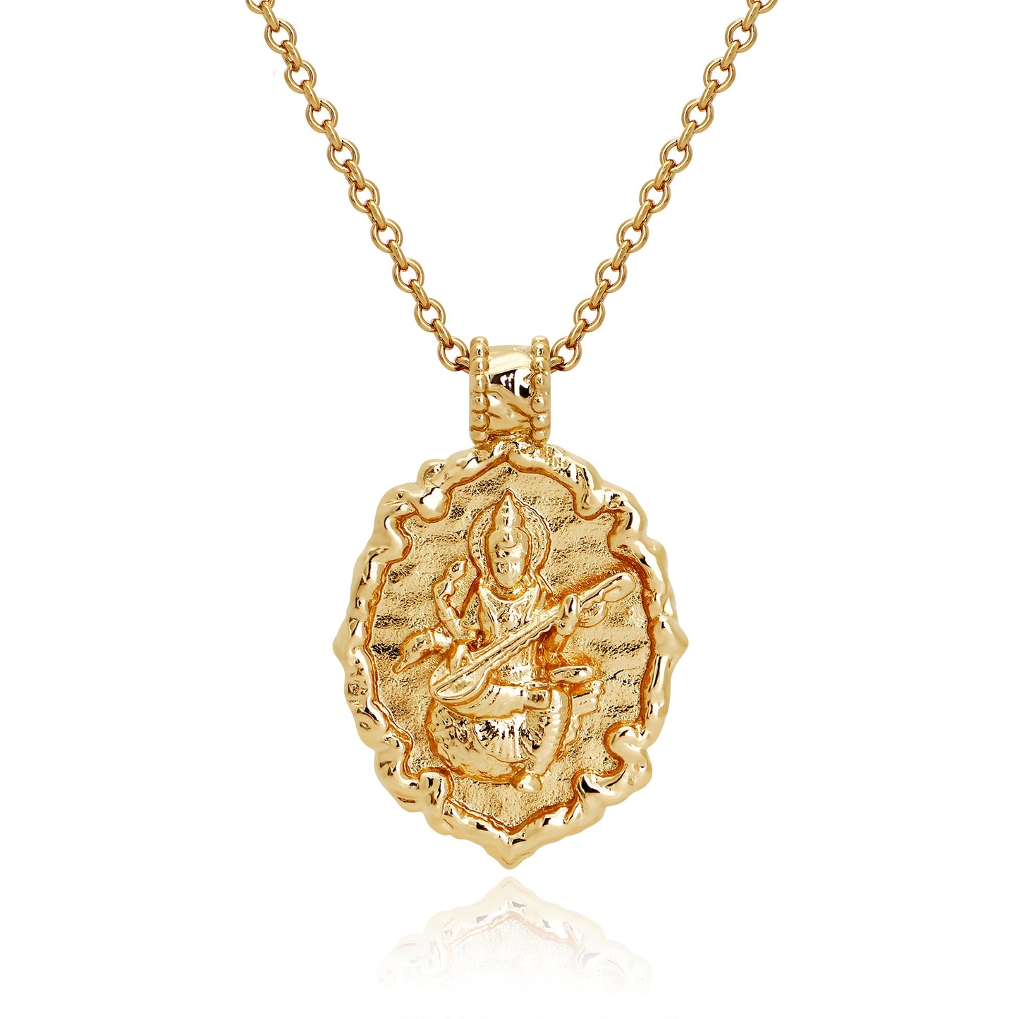 Goddess Saraswati Necklace (Gold)