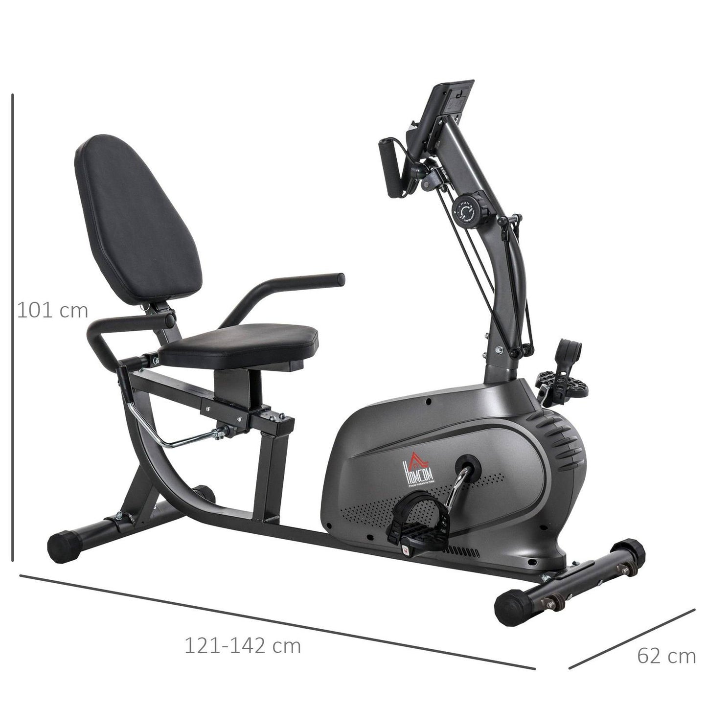 Exercise Training Workout Stationary Cycling Bike w/ LCD Monitor & Pad Holder