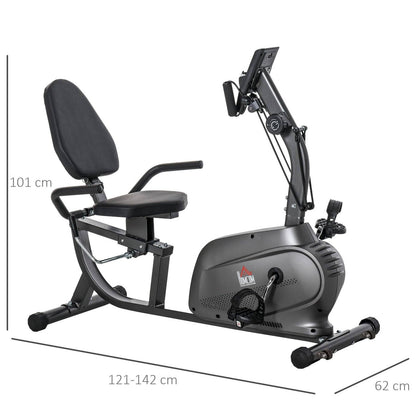 Exercise Training Workout Stationary Cycling Bike w/ LCD Monitor & Pad Holder